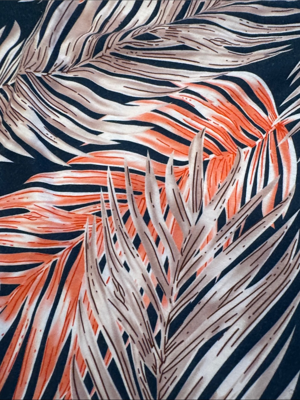 Navy Tropical Strapless Maxi Dress with Coral Palm Print Medium - Picture 5 of 8